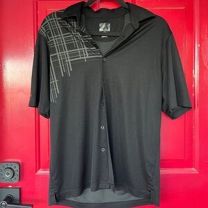 Greg Norman Small Golf Shirt Black Short Sleeve Polo